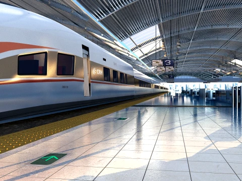 Railway station 3D Model