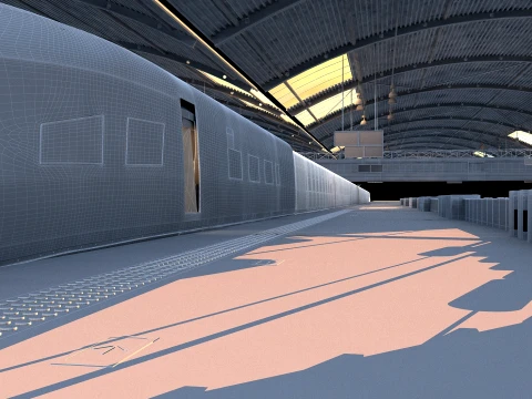 Railway station 3D Model