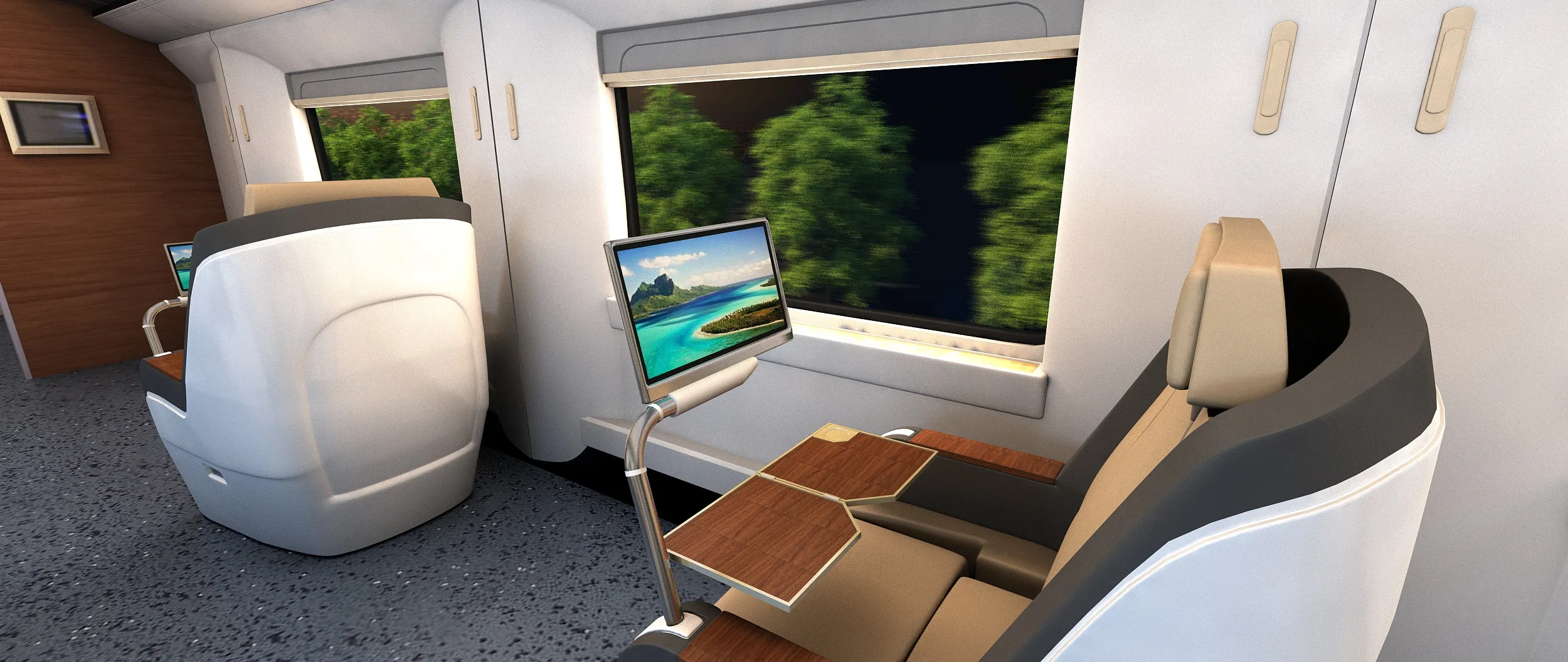 Train carriage 3D Model .c4d .max .obj .3ds .fbx .stl .blend 