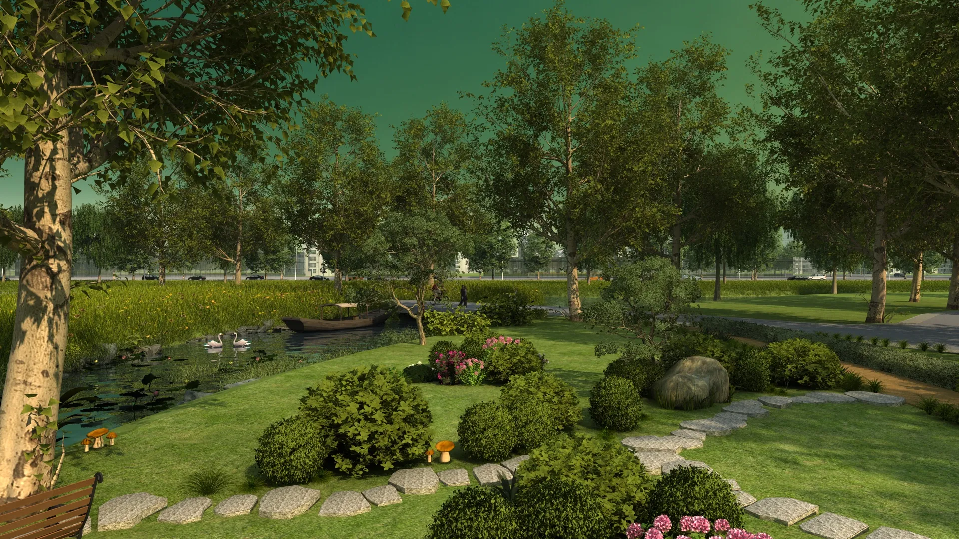 City park 3D Model .c4d .max .obj .3ds .fbx .stl .blend 