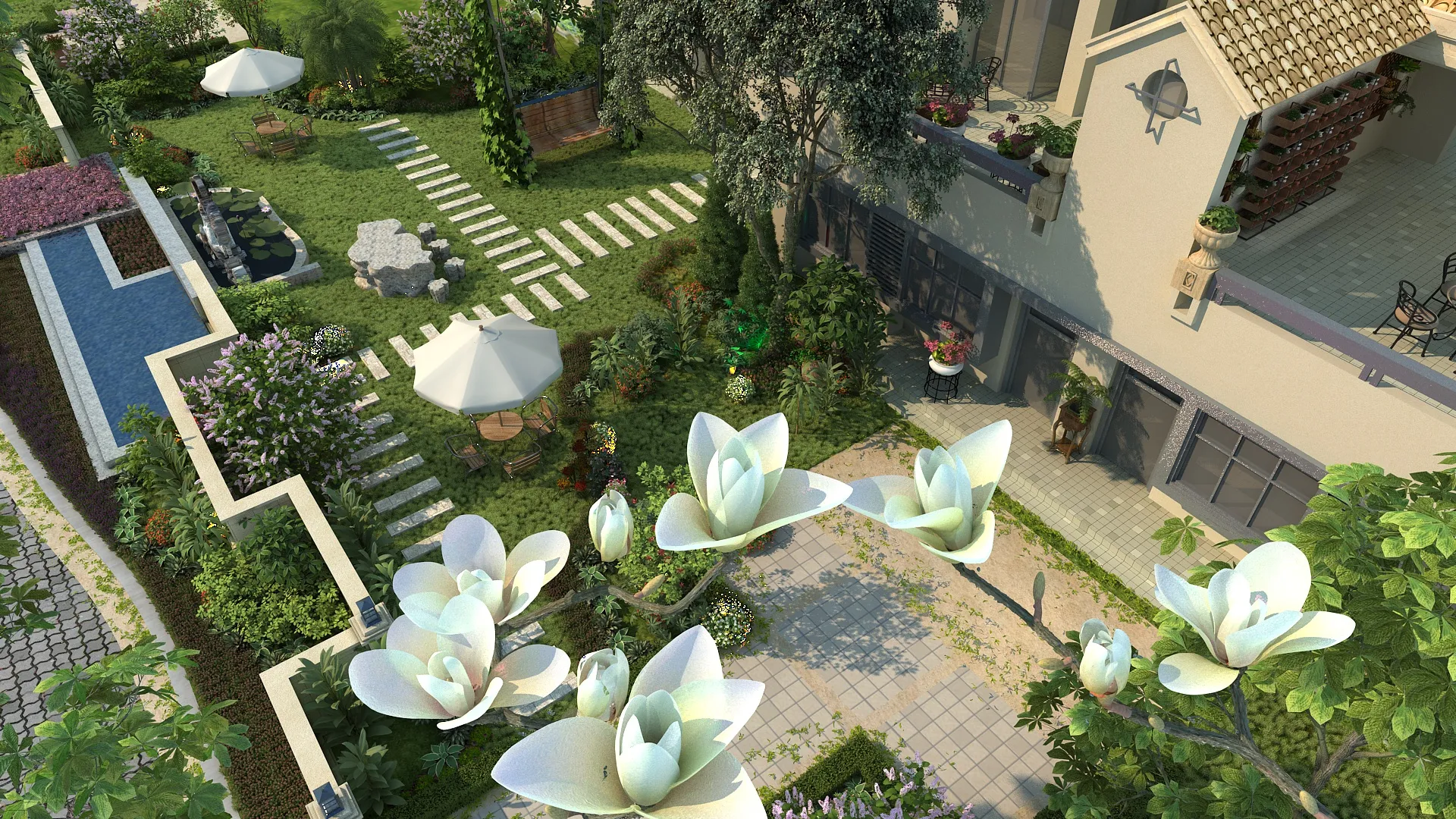 Villa 3D Model .c4d .max .obj .3ds .fbx .stl .blend 