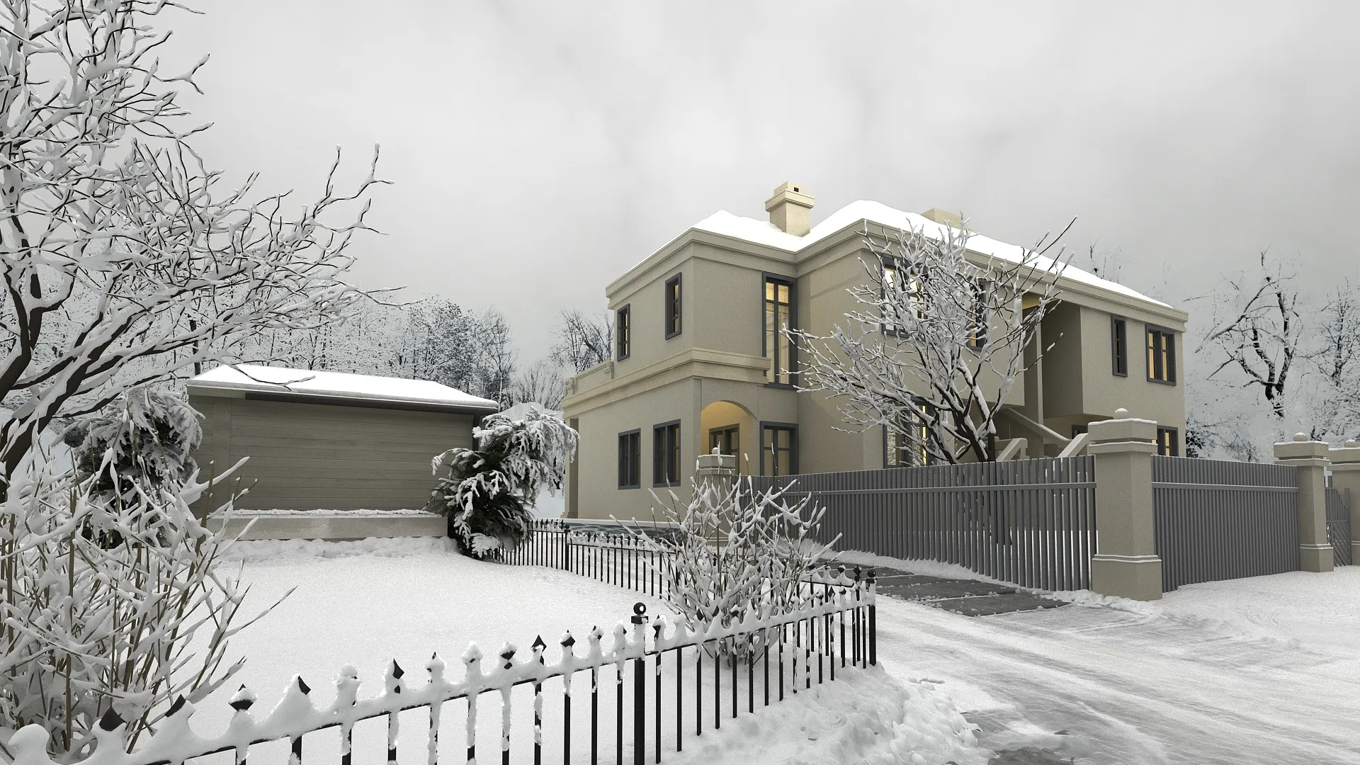 Villa 3D Model .c4d .max .obj .3ds .fbx .stl .blend 