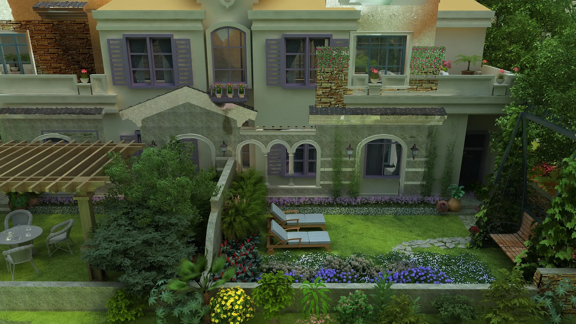 Villa 3D Model .c4d .max .obj .3ds .fbx .stl .blend 