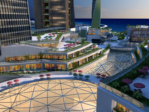 Seaside city 3D Model