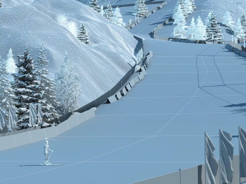 Ski resort 3D Model