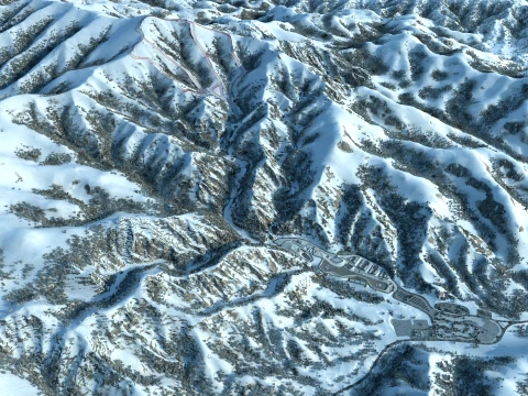 Est&acirc;ncia de esqui Modelo 3D