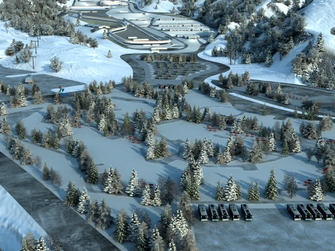 Ski resort 3D Model