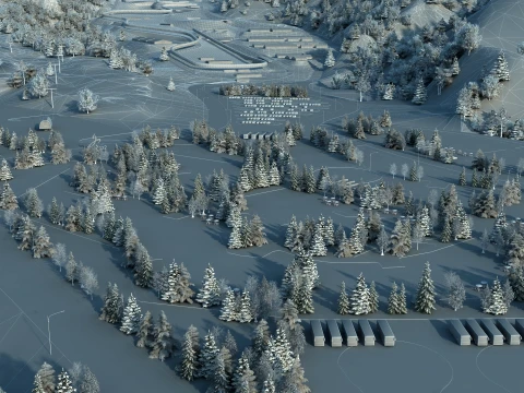 Ski resort 3D Model