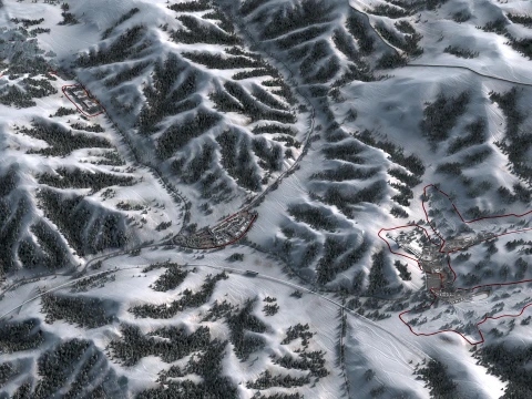 Ski resort 3D Model
