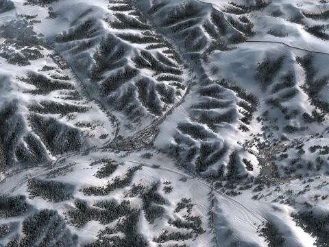 Skigebiet 3D Modell