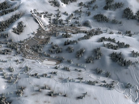 Ski resort 3D Model