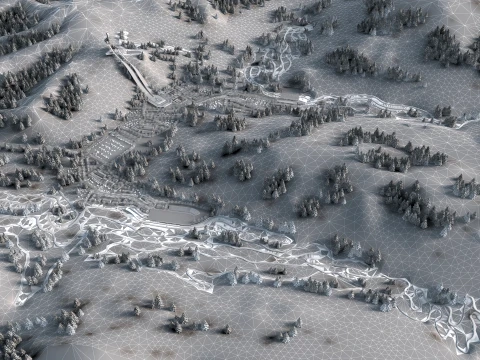Ski resort 3D Model