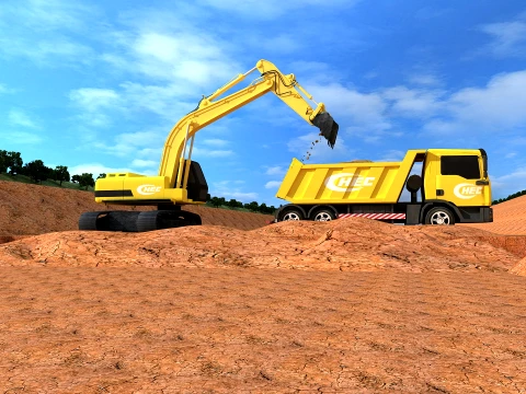 Road construction 3D Model