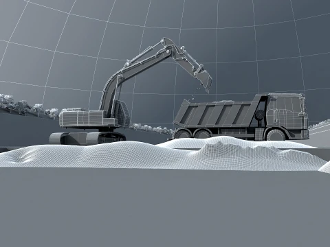Road construction 3D Model