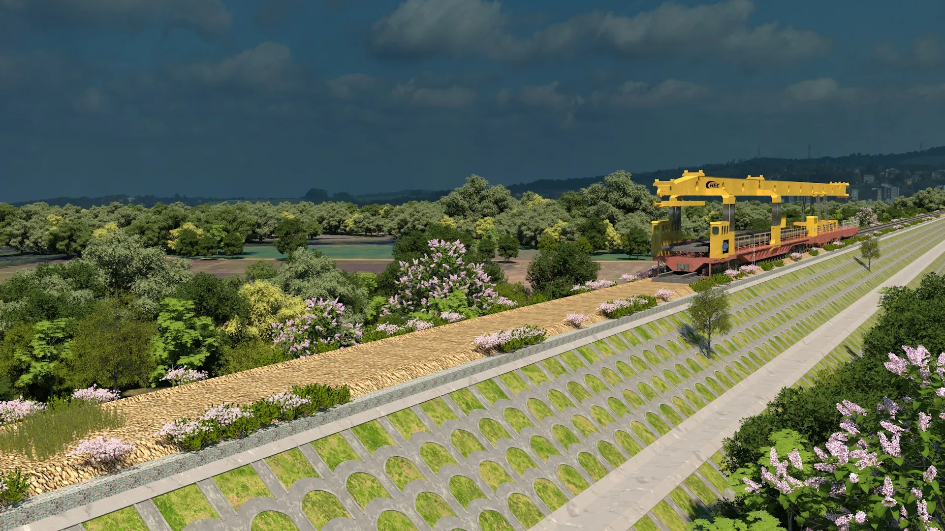 Lay railroad tracks 3D Model .c4d .max .obj .3ds .fbx .stl .blend 
