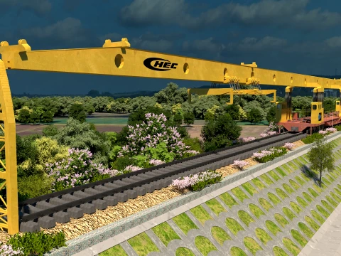 Lay railroad tracks 3D Model