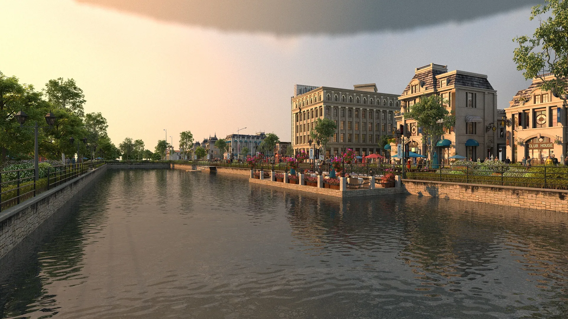 Commercial street 3D Model .c4d .max .obj .3ds .fbx .stl .blend 