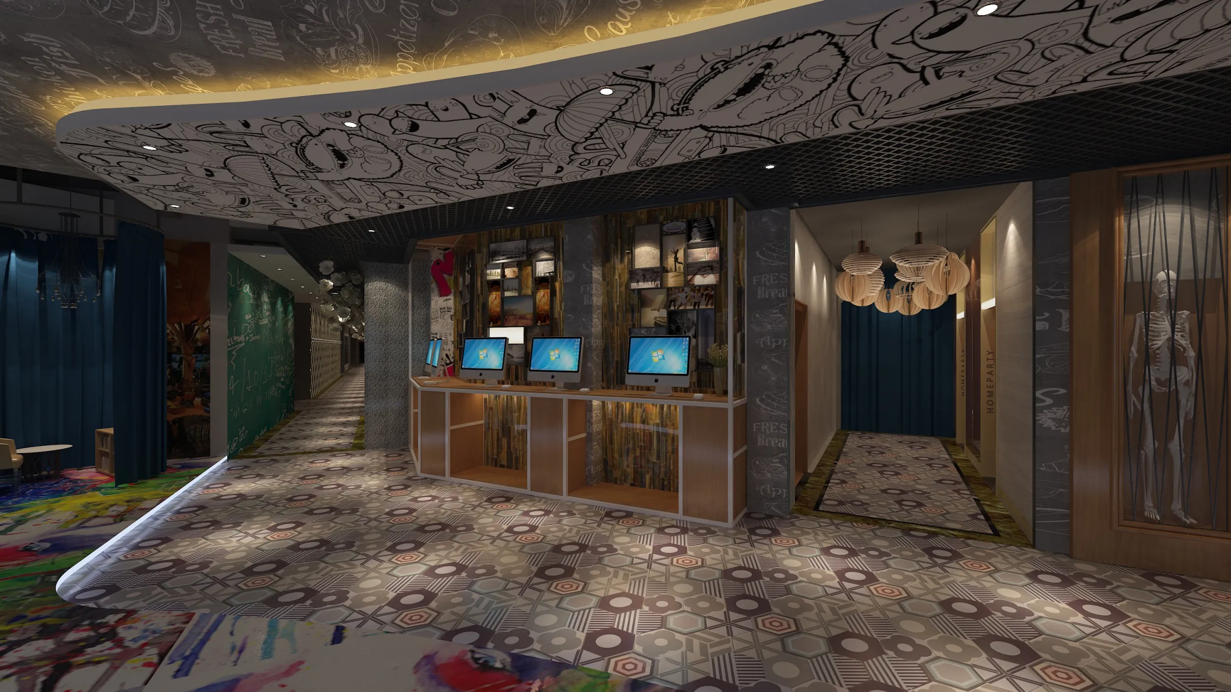 Corridor 3D Model .c4d .max .obj .3ds .fbx .stl .blend 