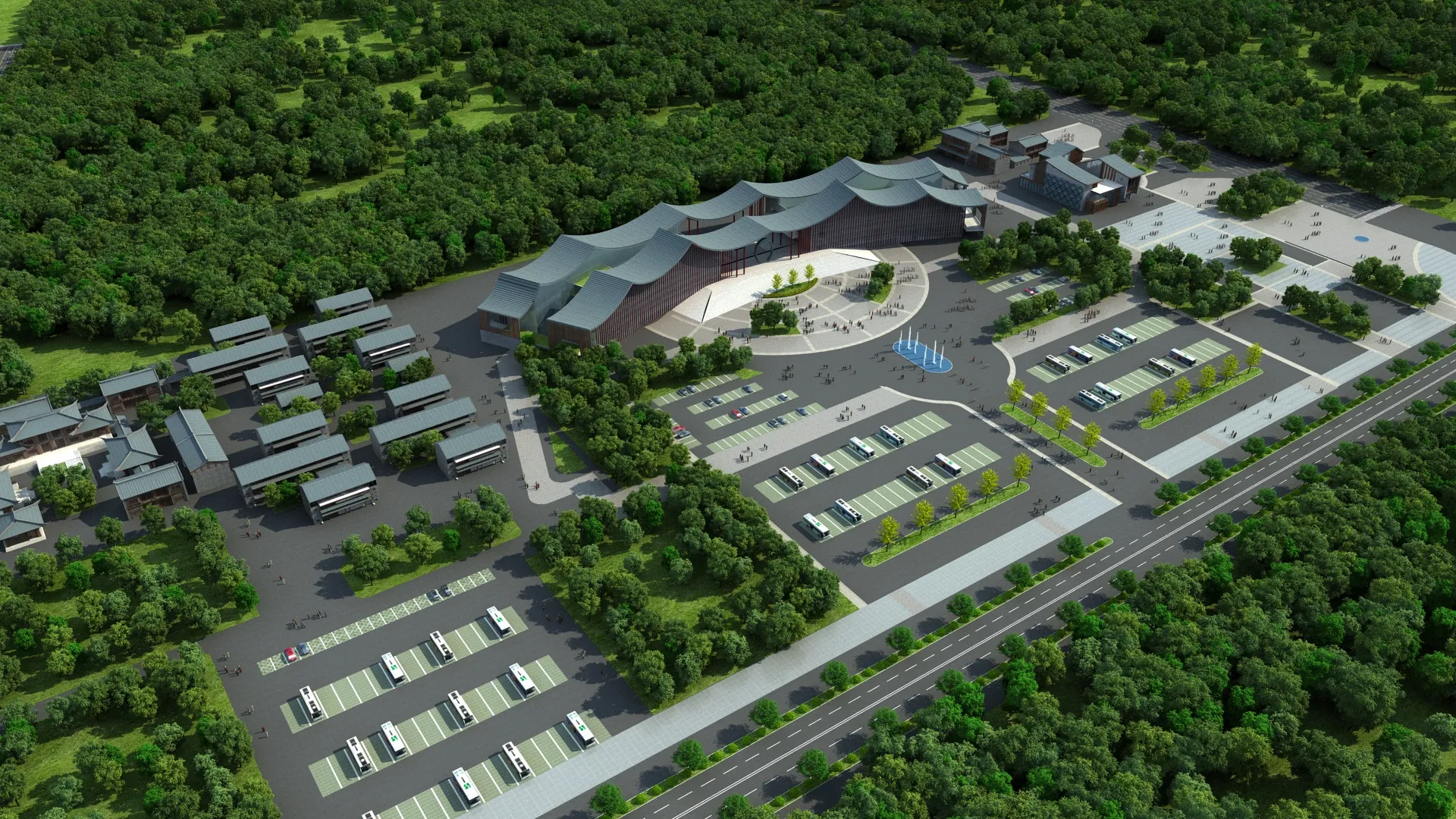 Park parking lot 3D Model .c4d .max .obj .3ds .fbx .stl .blend 