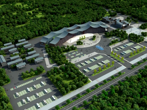 Park parking lot 3Dモデル