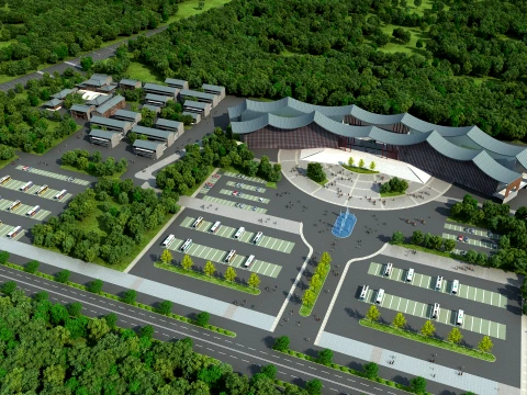 Park parking lot 3D Model