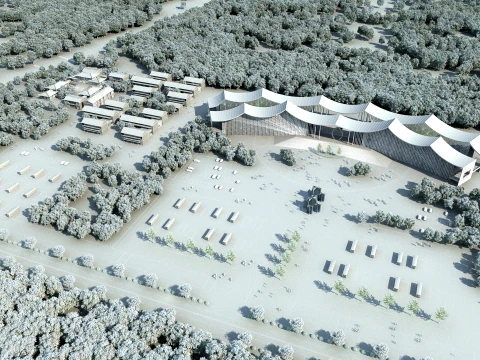 Park parking lot 3D Model