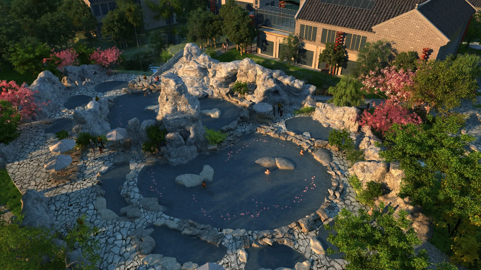 Hot spring 3D Model .c4d .max .obj .3ds .fbx .stl .blend 