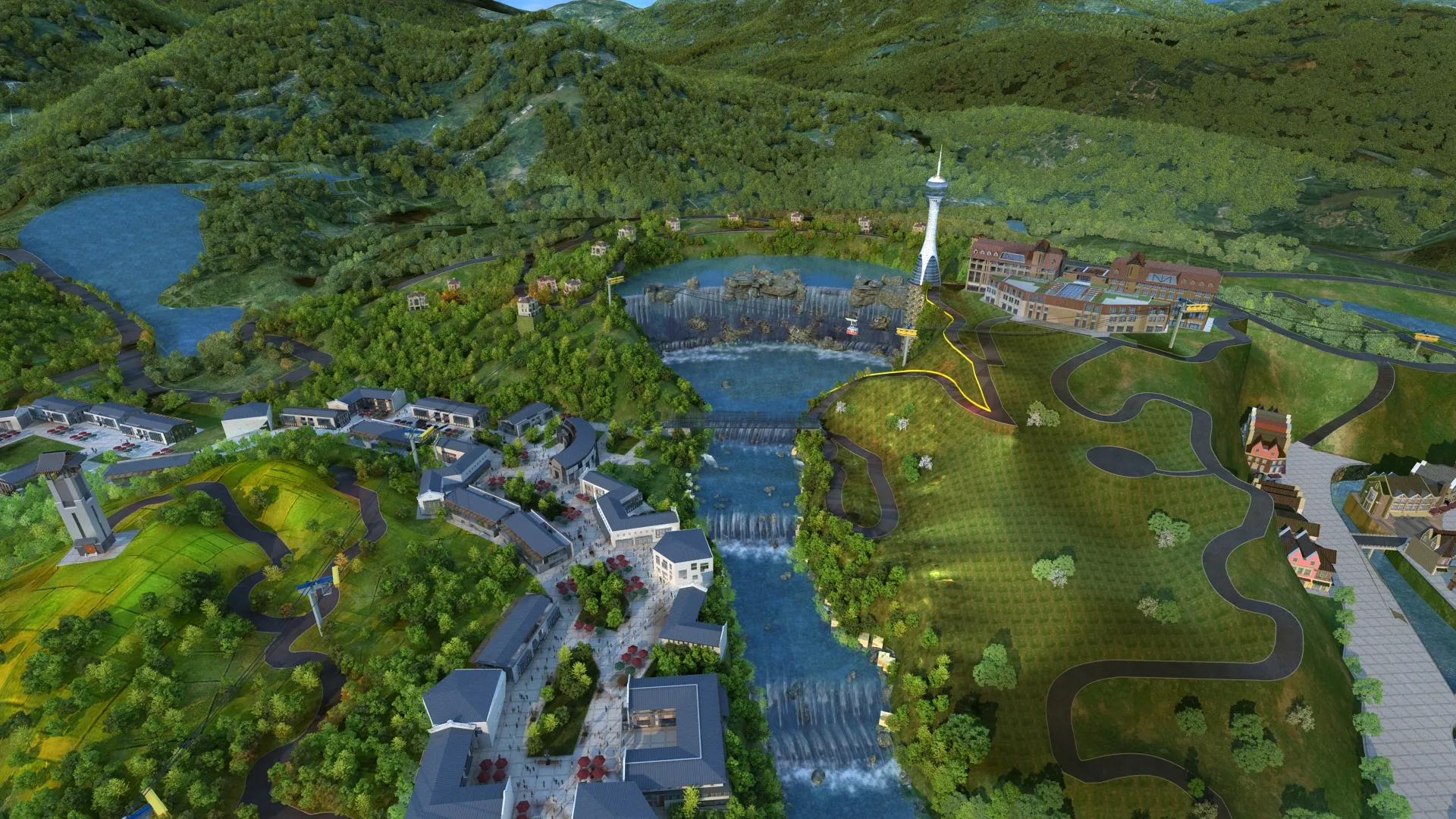 Resort 3D Model .c4d .max .obj .3ds .fbx .stl .blend 
