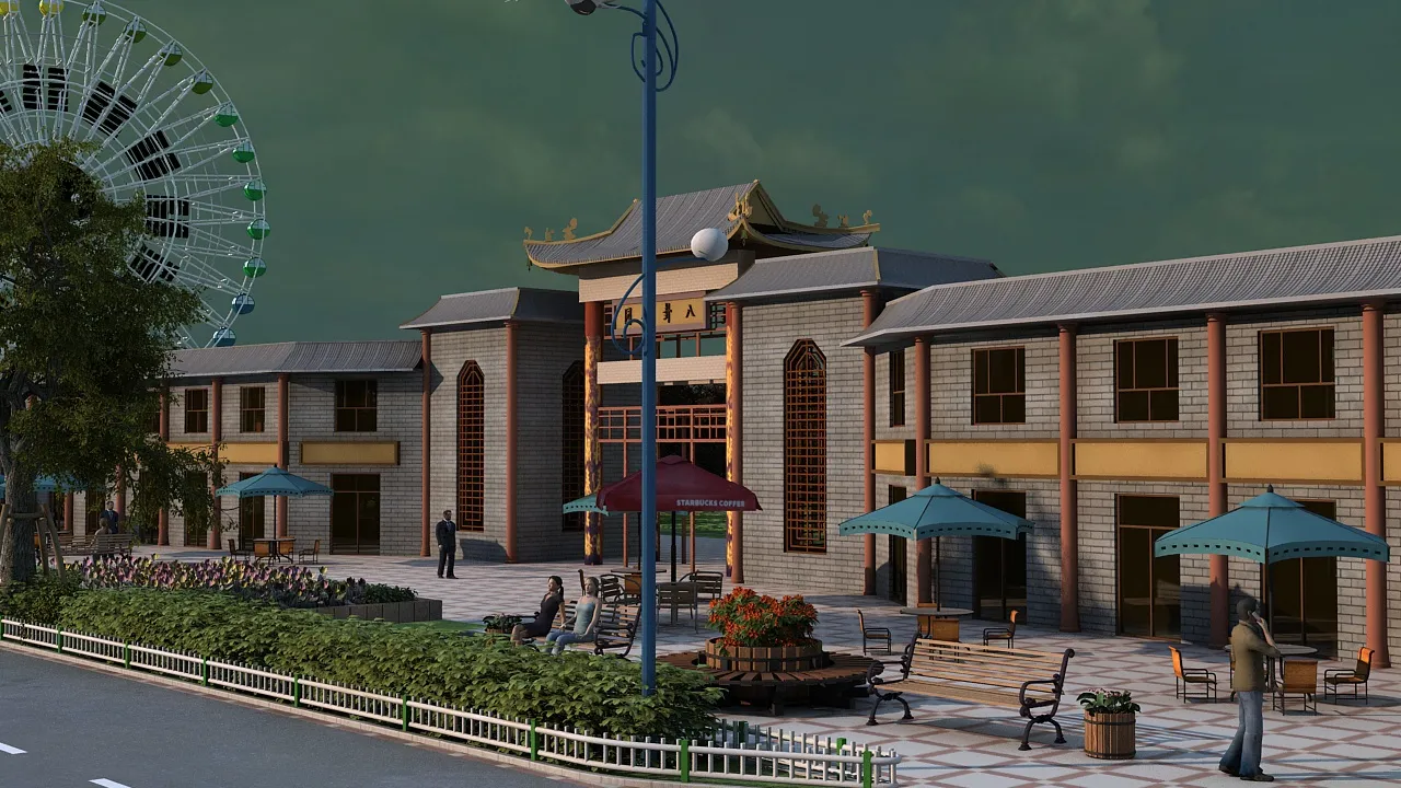 Town 3D Model .c4d .max .obj .3ds .fbx .stl .blend 