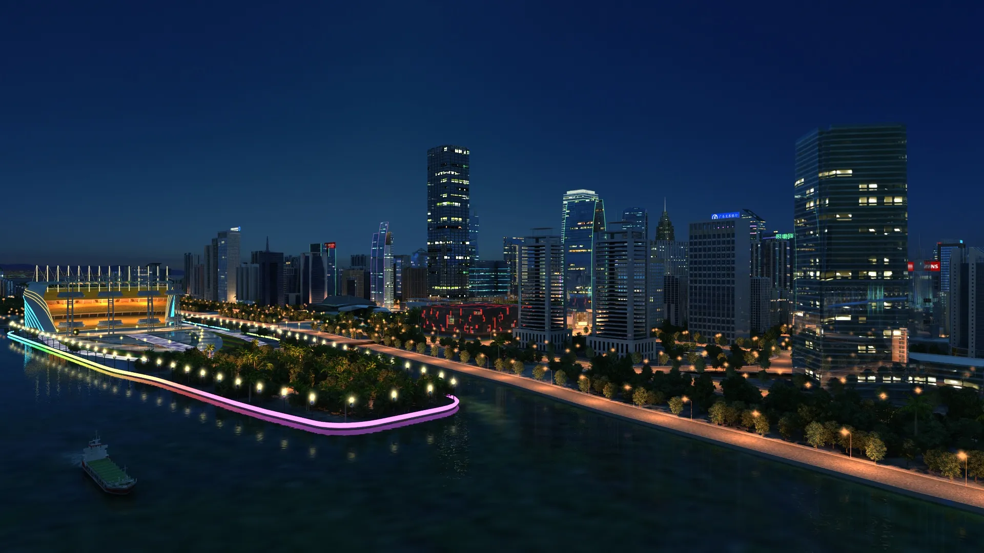 City nightscape 3D Model .c4d .max .obj .3ds .fbx .stl .blend 