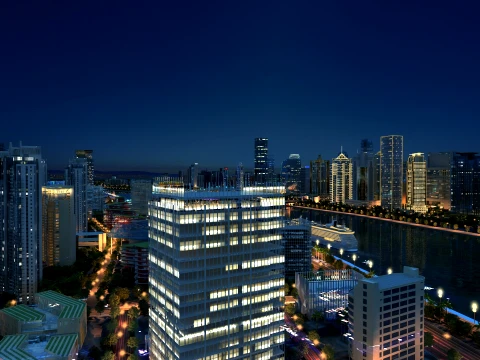 City nightscape 3D Model