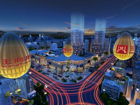 City nightscape 3Dモデル
