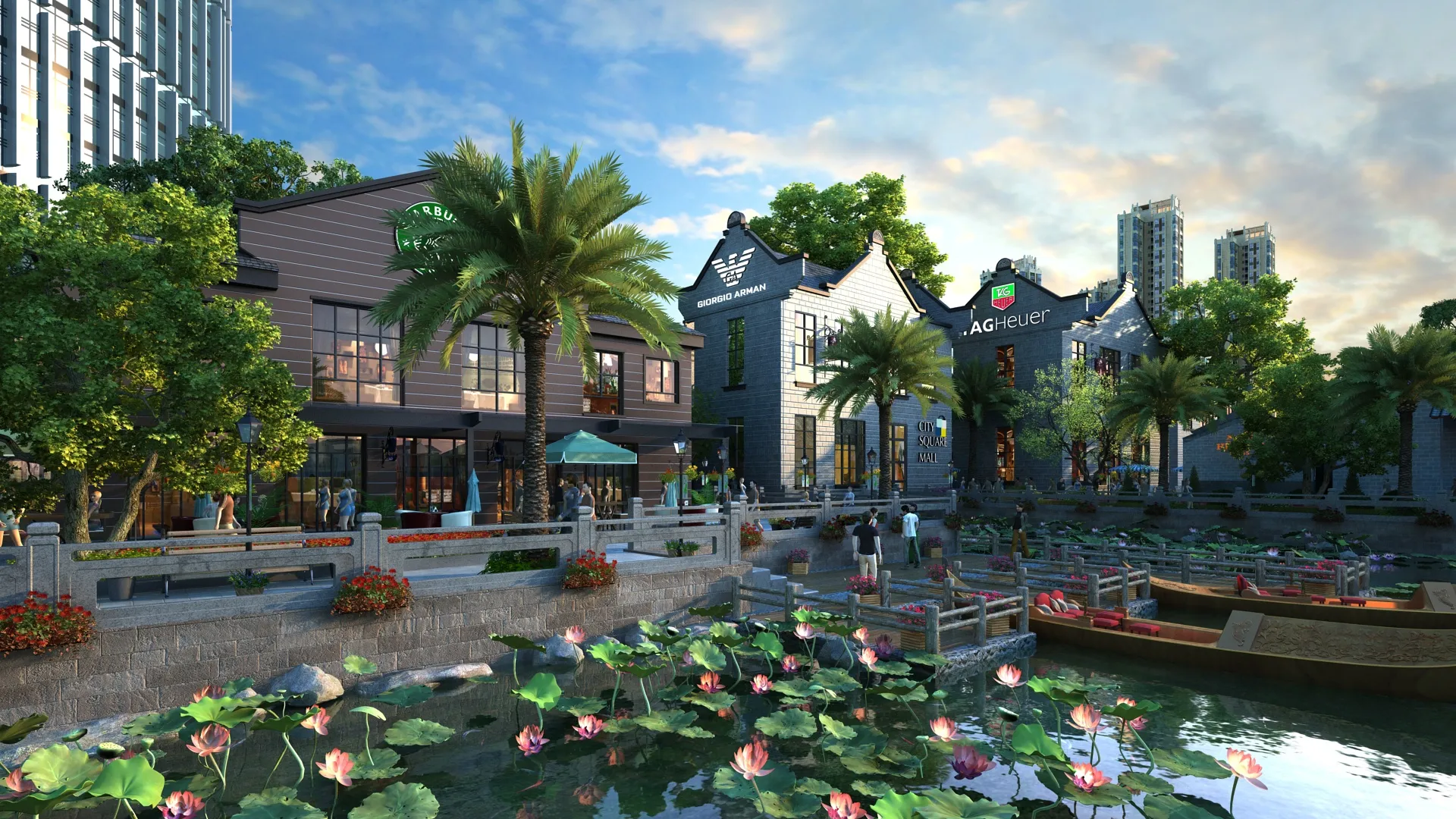 Commercial street 3D Model .c4d .max .obj .3ds .fbx .stl .blend 