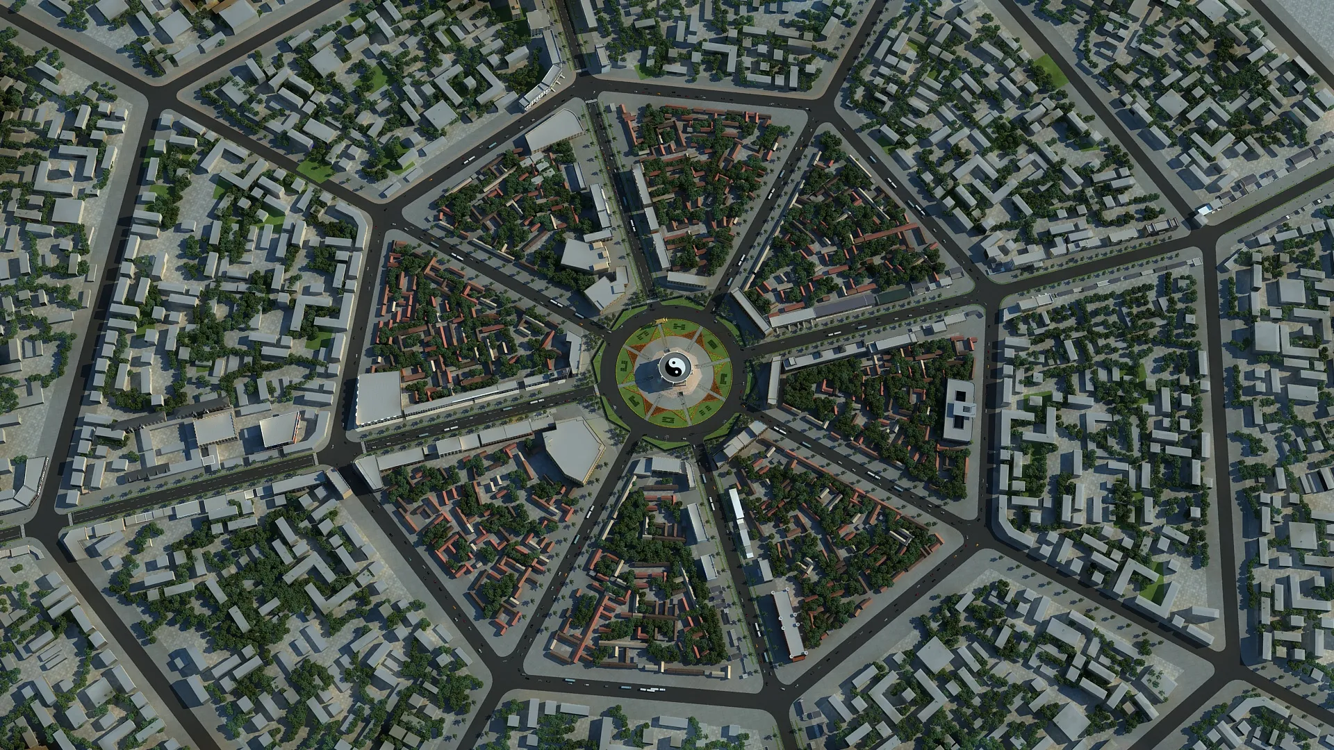 Bagua City 3D Model .c4d .max .obj .3ds .fbx .stl .blend 