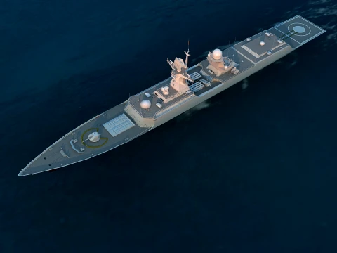 Warship 3D Model