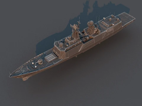 Warship 3D Model