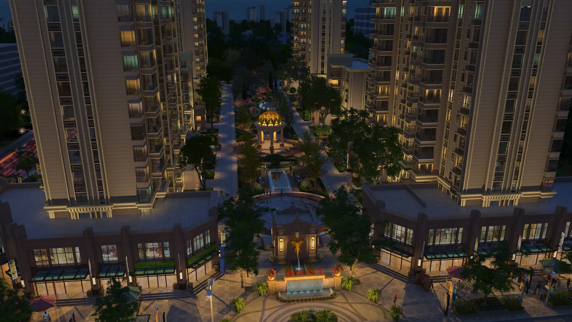 City nightscape 3D Model .c4d .max .obj .3ds .fbx .stl .blend 