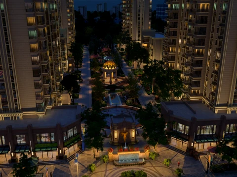 City nightscape 3D Model