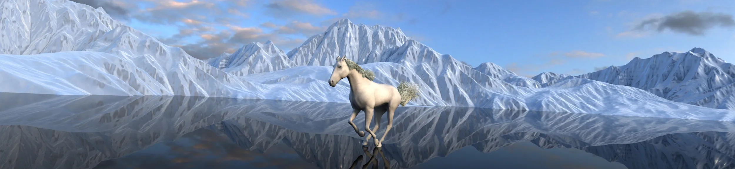 White horse 3D Model .c4d .max .obj .3ds .fbx .stl .blend 