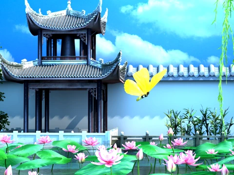 Lotus Pond 3D Model