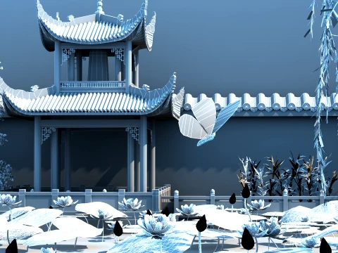 Lotus Pond 3D Model
