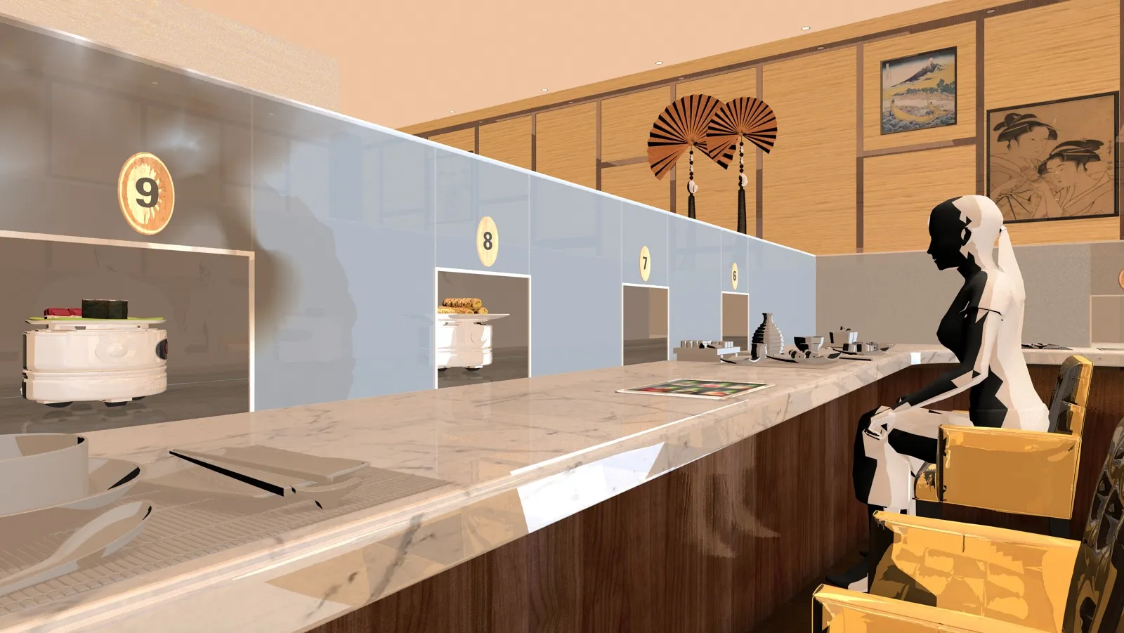 Restaurant 3D Model .c4d .max .obj .3ds .fbx .stl .blend