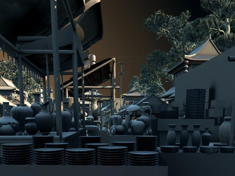 Ancient marketplace 3D Model