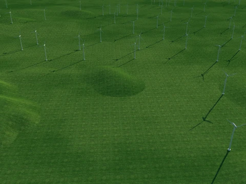 Wind power generation 3D Model