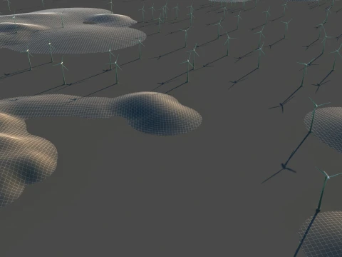 Wind power generation 3D Model