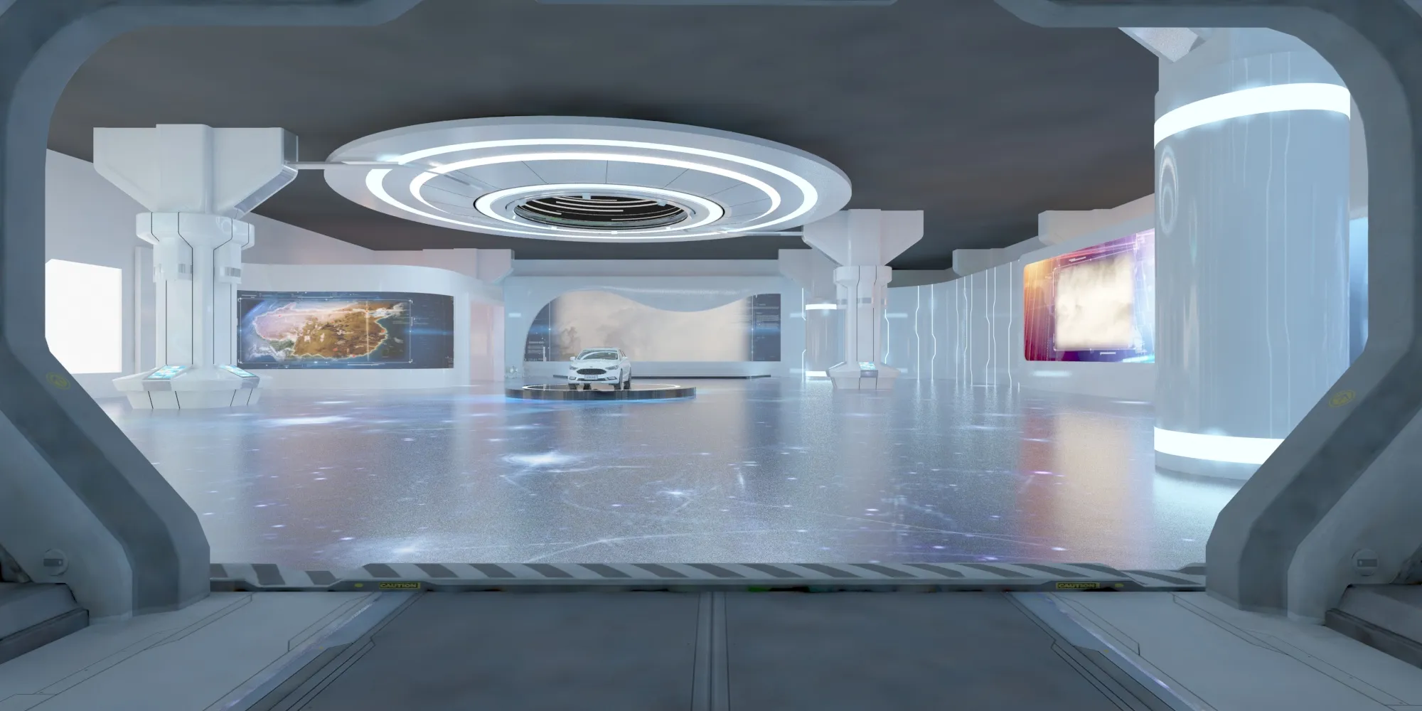 Exhibition hall 3D Model .c4d .max .obj .3ds .fbx .stl .blend 