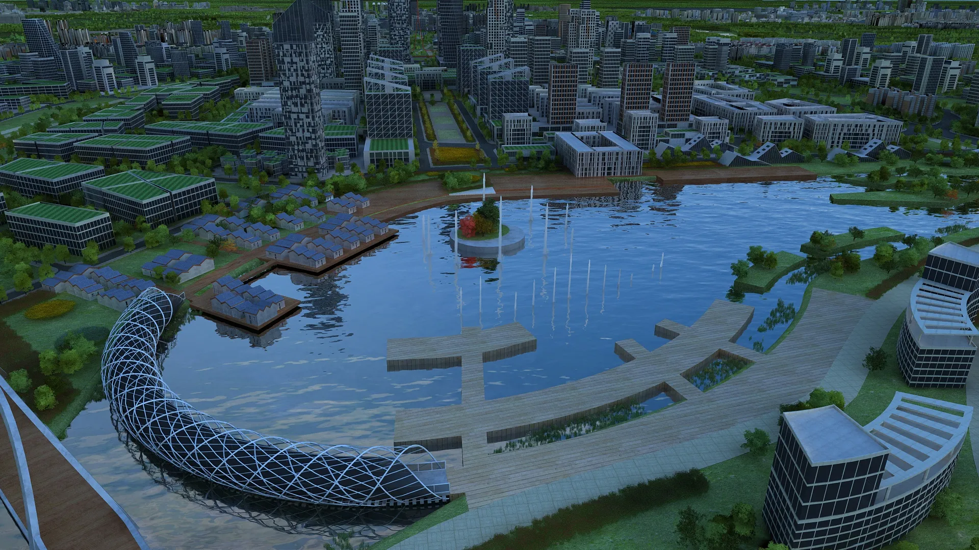 Small town 3D Model .c4d .max .obj .3ds .fbx .stl .blend 