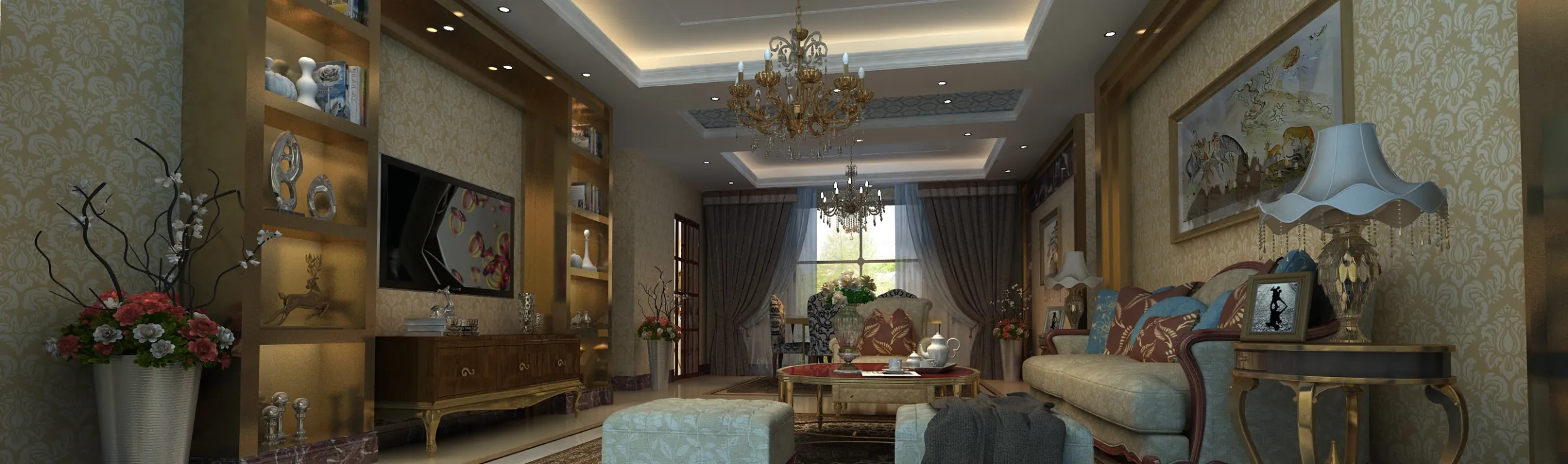Living room 3D Model .c4d .max .obj .3ds .fbx .stl .blend 