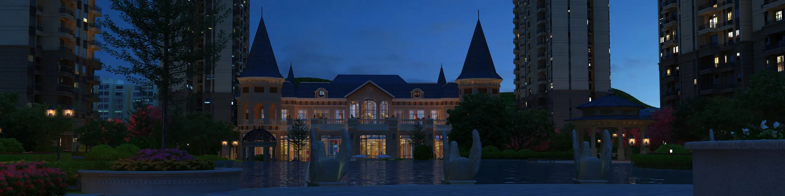 City night 3D Model .c4d .max .obj .3ds .fbx .stl .blend