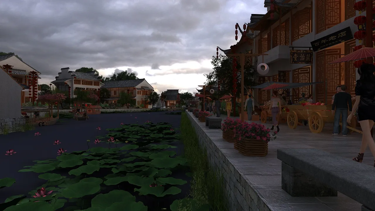 Ancient town 3D Model .c4d .max .obj .3ds .fbx .stl .blend 